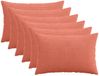 vidaXL Kussensloop 6 stuks HEERLEN Rood Oranje 50 x 75 cm corduroy