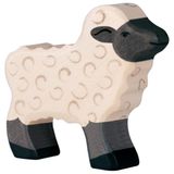 HOLZTIGER Boerderij - Lam - 7X2X6,5Cm - Houten Figuur - Handgemaakt