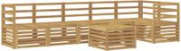 vidaXL Hoek loungeset 6 zitplaatsen Wit Massief Acacia Hout