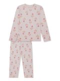 SCHIESSER Pyjama lang Gebloemd Snoepje Roze Katoen Meisjes Maat 104