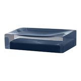 GEDY Auckland zeepschaal van hars, kleur petrolblauw, afmetingen 3 x 11 x 7 cm en gewicht 0,15 kg