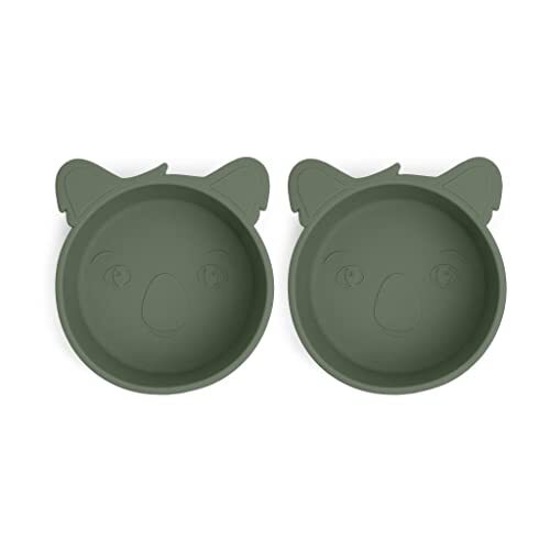 nuuroo - Alex silicone deep plate 2-pack Koala - Dusty green