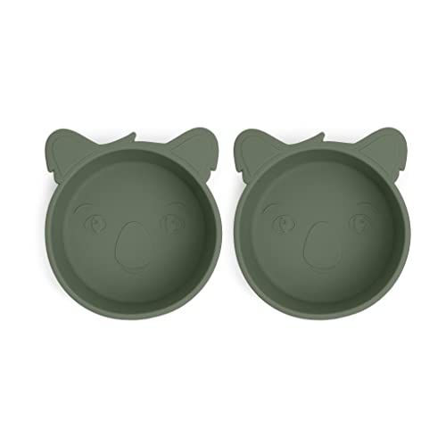 nuuroo Alex silicone deep plate 2-pack Koala - Dusty green