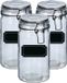 Zeller Weckpotten/inmaakpotten - 4x - 750 ml - glas - met beugelsluiting - incl. etiketten