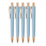 FABER-CASTELL Poly Ball balpen, 5 stuks, hemelsblauw