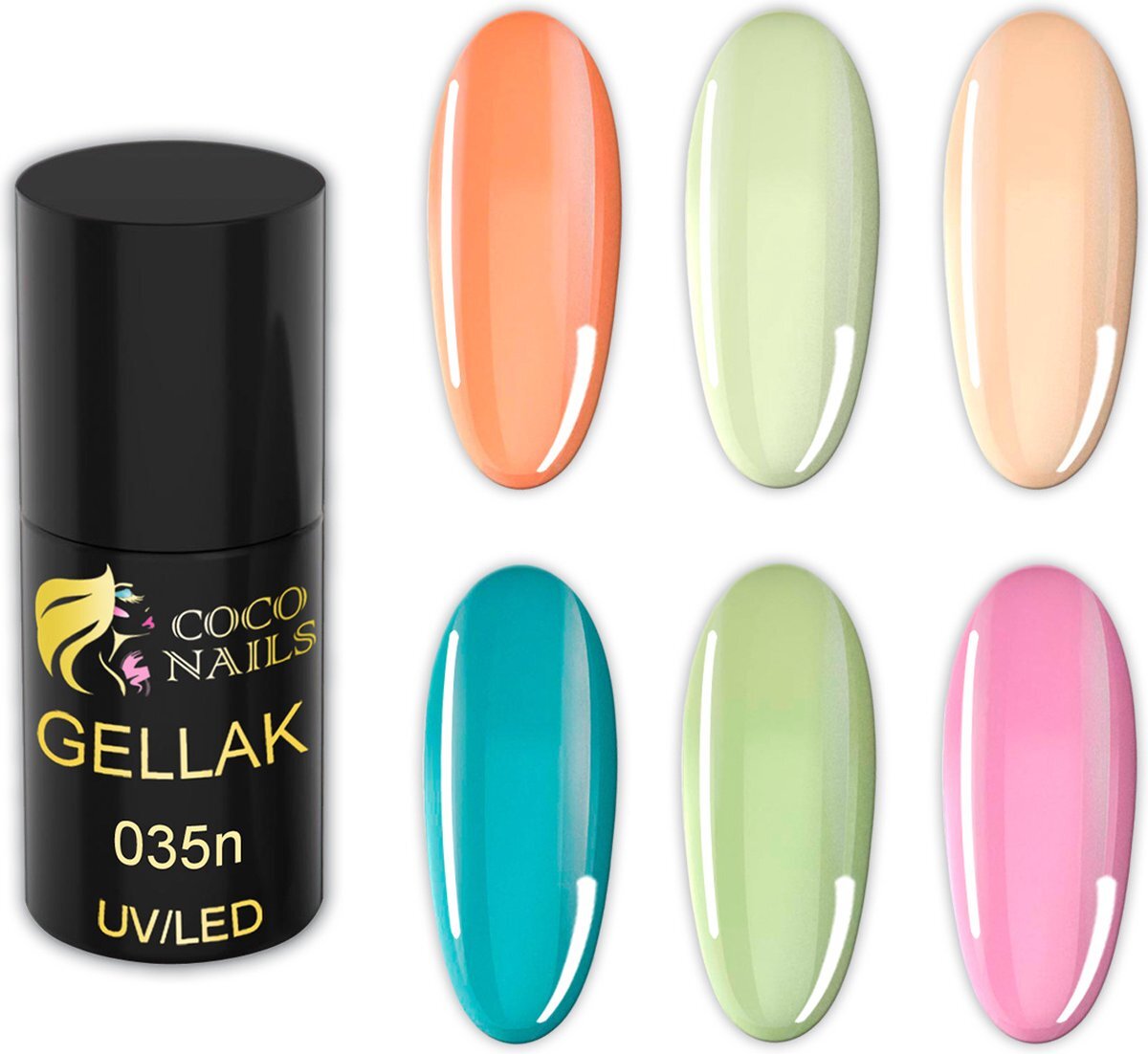 Coconails Gellak 6-delige set-pastel kleuren-gel nagellak-summer edition-gelpolish