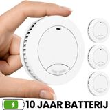 Aroha Safety Pro Mini Rookmelder Sleep Line - 10 jaar batterij - Geen standby LED-licht - Montage zonder boren - Extra dun design & slaapkamer vriendelijke brandmelder - 3 stuks