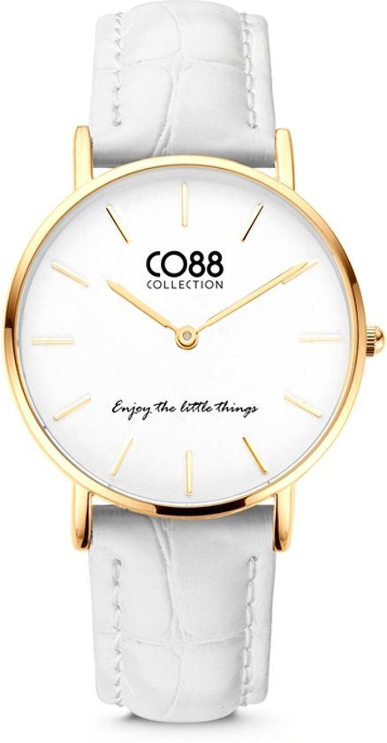 CO88 Collection Watches 8CW 10080 Horloge - Leren Band - Ø 32 mm - Goudkleurig