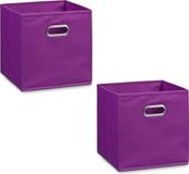 Zeller Opbergmand/kastmand - 2x - paars - 28 x 28 cm - polyester