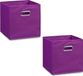 Zeller Opbergmand/kastmand - 2x - paars - 28 x 28 cm - polyester