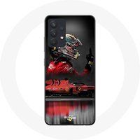 Maniacase Hoesje voor Samsung Galaxy A13 4G / A13 4G Lite Formule 1 Sebastian Vettel F1 Coureur Rood