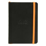 RHODIA 117352C - Soepel Notitieboek Zwart - A6 10,5 x 14,8 cm - Dot Stippen - 144 pagina's - Clairefontaine Ivoor Papier 90 g/m² - Leeslint, Elastieksluiting - Imitatieleer - Collectie Rhodiarama