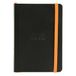 RHODIA 117352C - Soepel Notitieboek Zwart - A6 10,5 x 14,8 cm - Dot Stippen - 144 pagina's - Clairefontaine Ivoor Papier 90 g/m² - Leeslint, Elastieksluiting - Imitatieleer - Collectie Rhodiarama