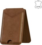 Prowallet Magsafe Deluxe - Bruin - Echt leder - Pasjeshouder voor 4 pasjes en briefgeld - Kaarthouder voor Mannen & Vrouwen - Incl. Luxe Cadeaubox