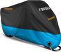 Favoto Verbeterde versie Motorhoes Waterdichte Motorhoes Buiten Motor Garage Scooterhoes Winterbestendig met 2 Riemgespen Zwart-Blauw XXL 245cmx105cmx125cm