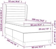 vidaXL Boxspring met matras stof zwart 90x190 cm