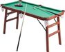 VEVOR Table de billard pliable 140cm Tables de billard portables, pliable, ensemble de jeu de divertissement peu encombrant, incluant boule/queue/porte-queue/craie/brosse, marron avec tapis vert
