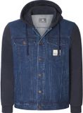 Jan Vanderstorm heren Denim Jack - 62 - donkerblauw - Plus Size