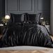 Ensemble de draps en satin, 135 x 200 cm, noir brillant