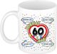 Bellatio Decorations Mok 60 jaar - wit - glorie jaren - 300 ml - keramiek