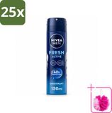 NIVEA MEN 25 x Déodorant Spray Fresh Active - 150 ml
