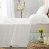 BURRITO BLANCO Katoenen planset 100% Lisas eenpersoonsbed 105x190 cm tot 105x200 cm, wit