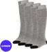 Apollo Skisokken Kind Plain Unisex Grijs 31/34 4-Pack
