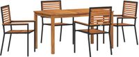 vidaXL Tuinset 5-delig Zwart Massief Acacia Hout