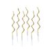 Homéa Set van 12 gouden spiraalkaarsen met houder, hoogte 12,5 cm, gouden confetti