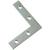 Merriway BH00054 vlakke hoekreparatiebeugels BZP, 50 mm (2 inch) - 15 stuks