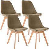 CLP Linares stoelen set van 4 fluweel bruin