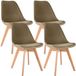 CLP Linares eetkamerstoelen set van 4 fluweel bruin