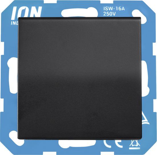 ION Industries Stopcontact met Randaarde en Klapdeksel IP44 - Mat Zwart