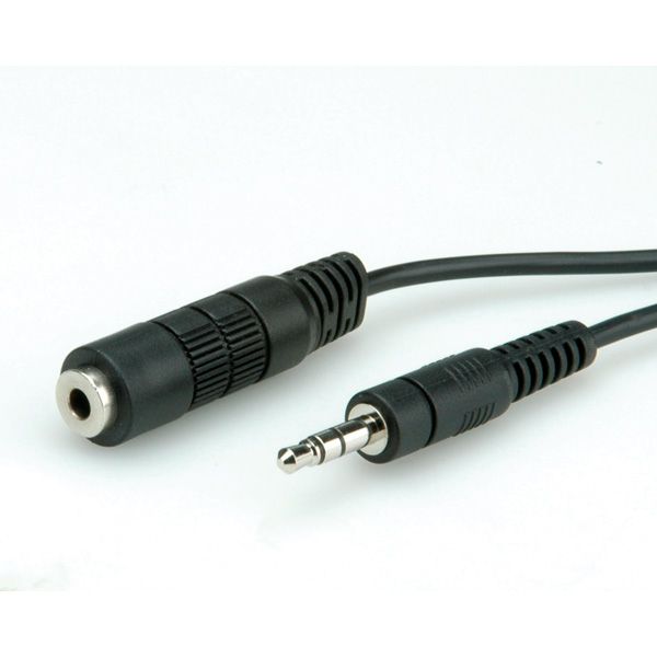 ROLINE 3,5mm jack kabel M/F 10m - Zwart