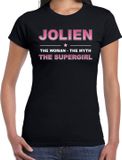 Bellatio Decorations Jolien Voornaam cadeau - The Woman, The myth the legend - zwart - voor dames - verjaardag - moederdag - pensioen - geslaagd - bedankt - supergirl L