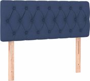 VidaXL Hoofdbord Blauw Polyester Hout 1000 mm x 70 mm x 780-880 mm