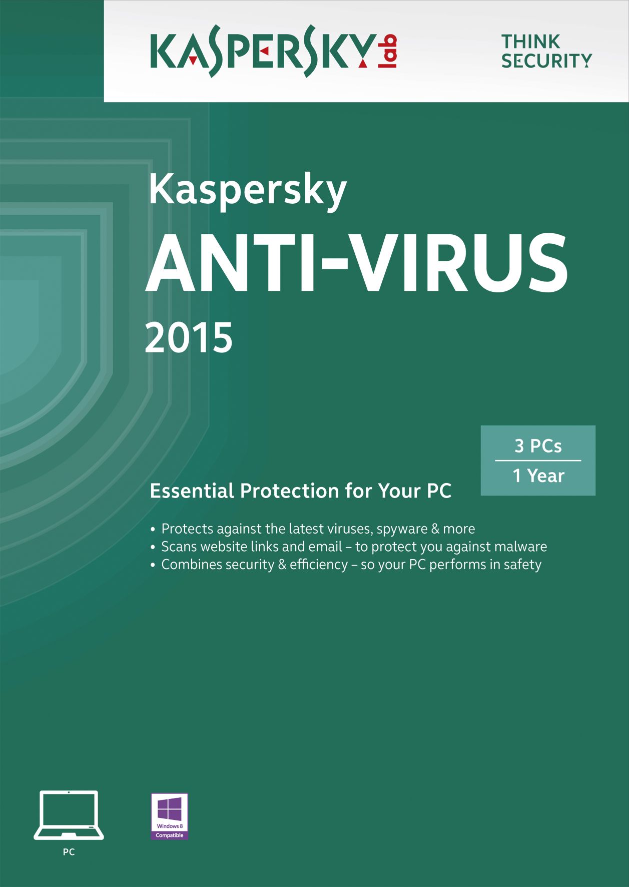 Kaspersky Anti-Virus 2015 - 3 Users - 1 Year - Dutch/French