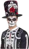 SMIFFY'S - Dia de los Muertos schedel hoge hoed voor Adultes