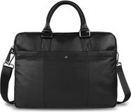 Bugatti Black Magic Laptoptas Aktetas Leer Zwart