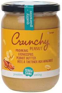 Terrasana Pindakaas crunchy zonder zout 500g