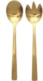 HOME DECO FACTORY Saladebestek - 2-delig - Goudkleurig - RVS