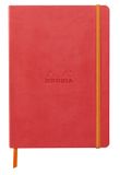 Rhodia Softcover Notitieboek – A5 – 160 Bladen – Gelijnd – Ivoorkleurig Papier 90 g/m² – Elastieksluiting - Koraal