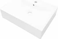vidaXL Wastafel met kraangat rechthoekig 60x46 cm keramiek wit