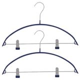 MSV Antislip Kledinghangers met Clips – Set van 2 Broekhangers en Rokhangers van Kunststof Gecoat Staal