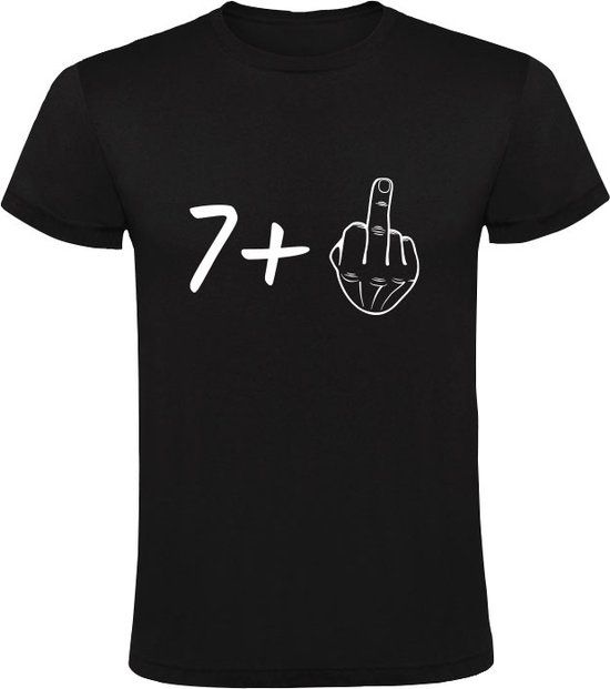Acht jaar Kindershirt - Zwart - Maat 140 - Unisex