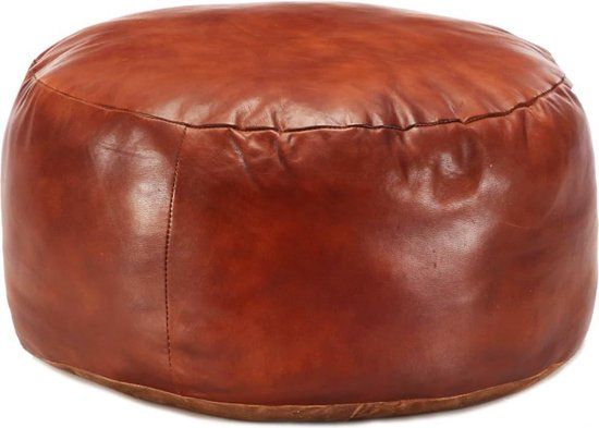 vidaXL Poef 60x30 cm echt geitenleer tan