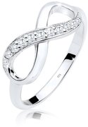 Elli Dames Ring Dames Infinity Symbool Oneindigheid Trend met Zirkonia Kristallen in 925 Sterling Zilver