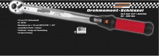 Brüder Mannesmann M18146 Momentsleutel Met omschakelbare ratel 1/2 (12.5 mm) 40 - 200 Nm
