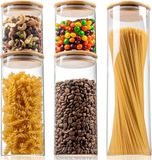 Sans marque Pots de stockage avec couvercle, set de 5 pièces, boîtes de conservation en verre hermétiques - stockage cuisine boîtes de conservation en verre avec couvercle, pot de stockage avec couvercle, récipient en verre