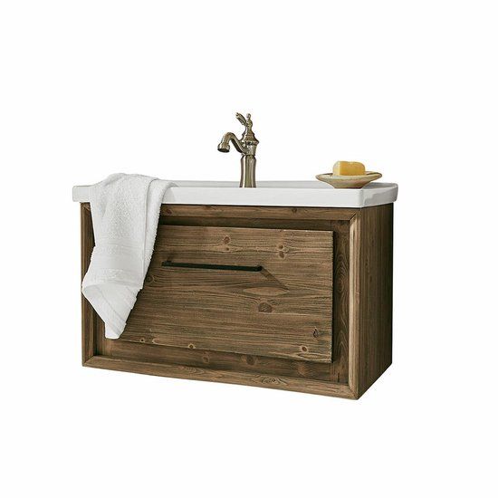 Loberon Wastafelmeubel Greenhaven wit/bruin